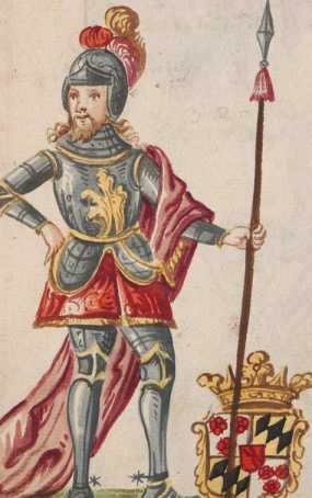 Kolorierte Miniatur XX. Hainrich von Tö...