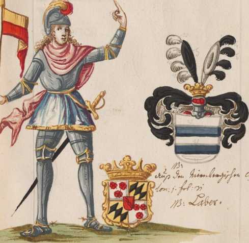 Kolorierte Miniatur XIX. Johann von Tör...