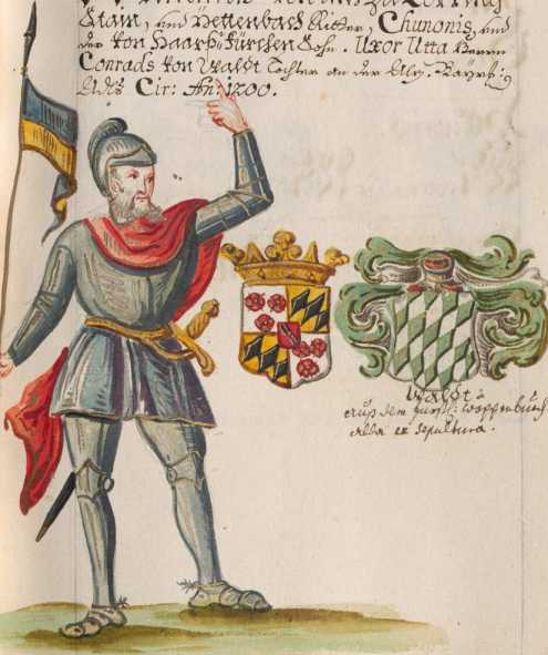 Kolorierte Miniatur Willibald von Törri...