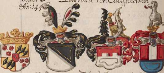 4 Wappen: Törring, Fraunhoven, Preysing...