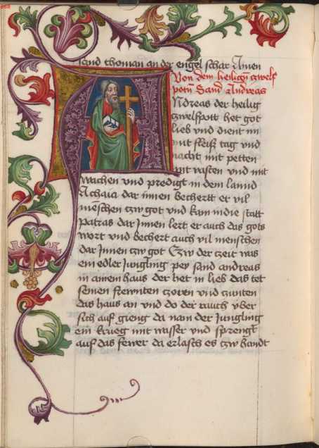 Figureninitiale A: Hl. Andreas
