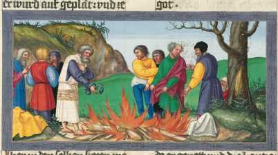 Miniaturen: Paulus mit der Schlange am F...