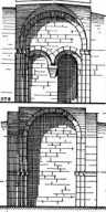 Fig. 198. Niedernburg. Klosterkirche. Schnitt durch Vorhalle und Empore. (245)
