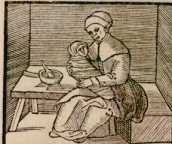 Kupferstich: Darstellung von Mutter und ... aus