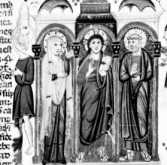 Miniatur: Papst (Gregor IX.) mit ... de