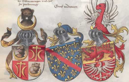 Sechs Grafenwappen (150)
 aus