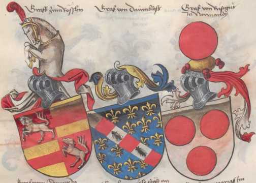 Sechs Grafenwappen (154)
 aus