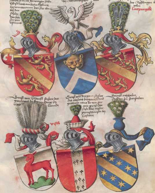 Sechs Grafenwappen from