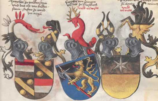 Sechs Freiherrenwappen from
