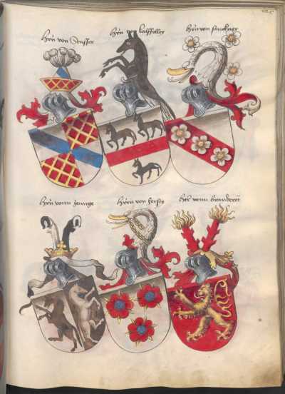 Sechs Herren-Wappen aus