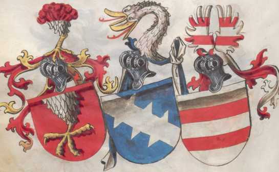 Sechs Freiherrenwappen (184)
 aus