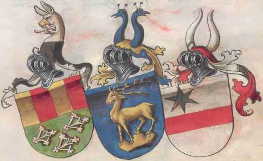 Sechs Freiherrenwappen (185)
 aus