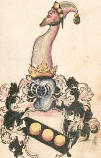 Stammbucheintrag mit farbiger Wappendarstellung: Christoff ... from