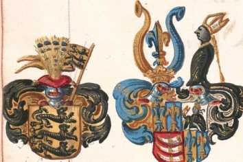 Kolorierte IIlustration Wappen: Truchseß von ... din