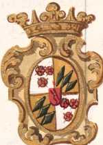 Kolorierte IIlustration Wappen Pallavicini, Törring ... from