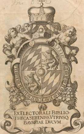 Vorderer Spiegel mit Exlibris der ... aus