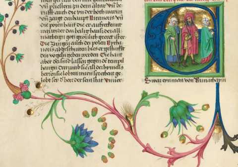 Initiale mit Blütenranke und Miniatur ... from