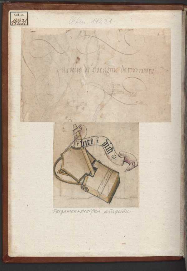 Vorderer Spiegel. Federzeichnung: gespannte Mausefalle ... da