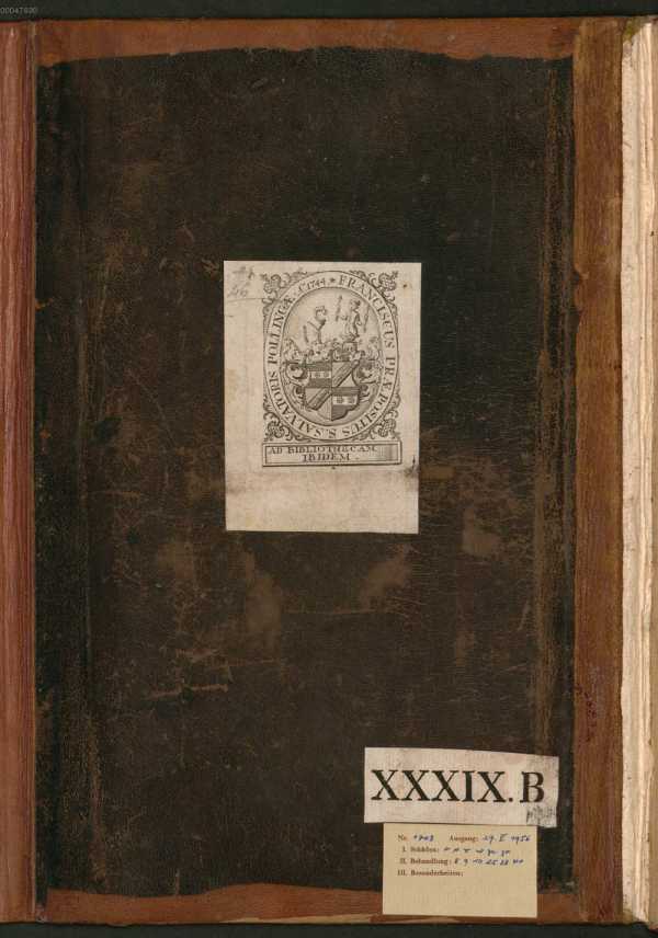 Rückwärtiger Spiegel mit Exlibris des ... dans