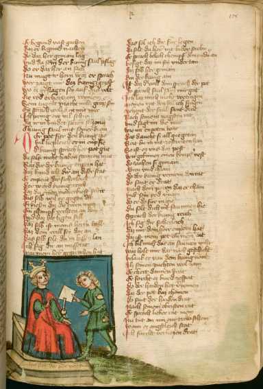 Miniatur: Ein Bote vor Saul aus