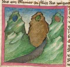 Miniatur:Gebirgslandschaft mit 3 Edelste...