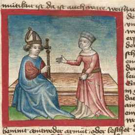 Miniatur:Bischof und Herrscherin: herrsc...