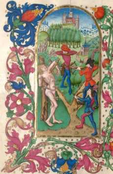 Miniatur: Martyrium des Heiligen Sebasti...