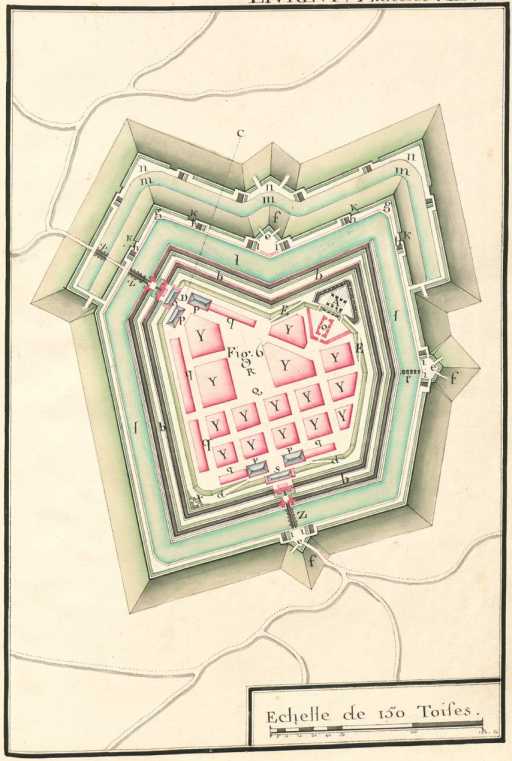 Livre I, Pl. III, 6 Befestigte Stadt üb...
