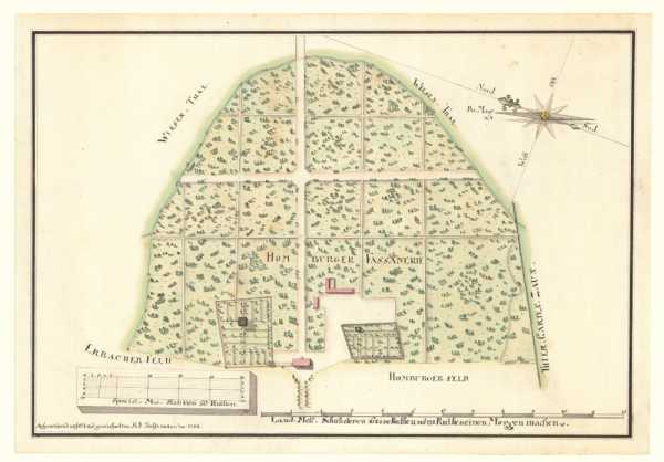 H. J. Tochtermann, Flurplan der Homburger Fasanerie, 1784 (33r)
