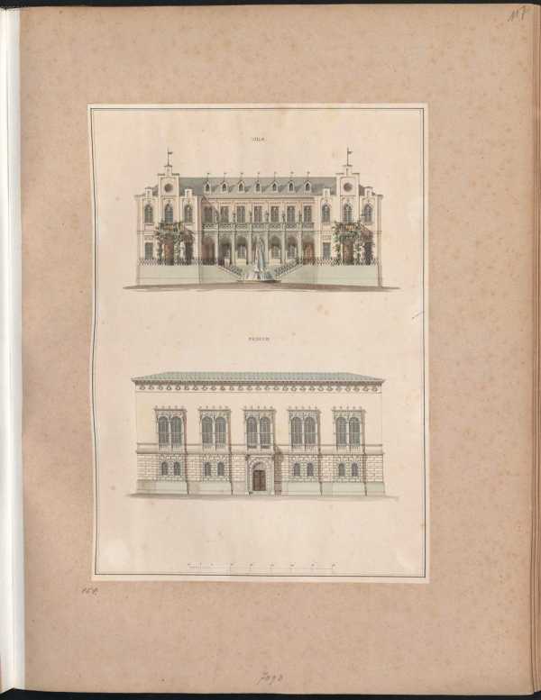 154. Fassadenentwürfe zu einer Villa ... aus