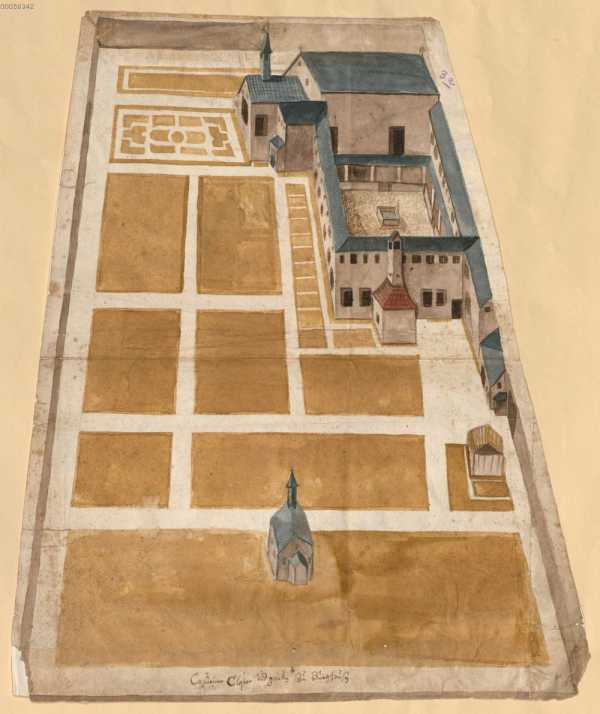 Burghausen, Kapuziner-Kloster: Perspekti...