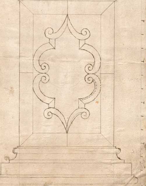 Sockel-Ornament (?) mit Punktierung (30r...