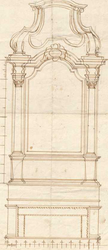 Aufriss eines Altars (44r)
