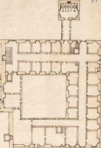 Klosteranlage mit weit abgesonderten Abt...