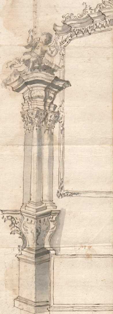 Teilansicht eines Altars mit Detailschnitt ... from