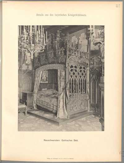 Tafel 31: Neuschwanstein: Gothisches Bett. ... de