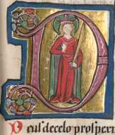 Zierinitiale D: Weibliche Heilige mit ... uit