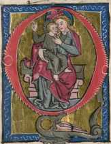 Zierinitiale Q: Thronende Maria mit ... from