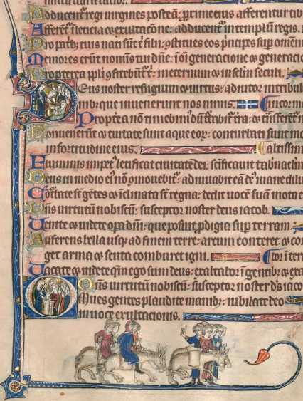 Historisierte Initialen D(eus noster refugium ... din
