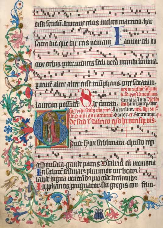 Zierseite Historisierte Initiale G(aude Syon ... from