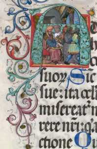 Historisierte Initiale A (Pilatus wäscht ... from