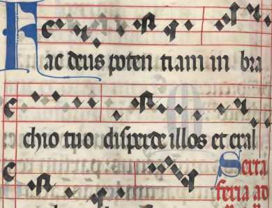Historisierte Initiale D (Jesu Abstieg ... din
