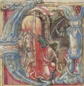Historisierte Initiale U: Höllenfahrt Christi ... da