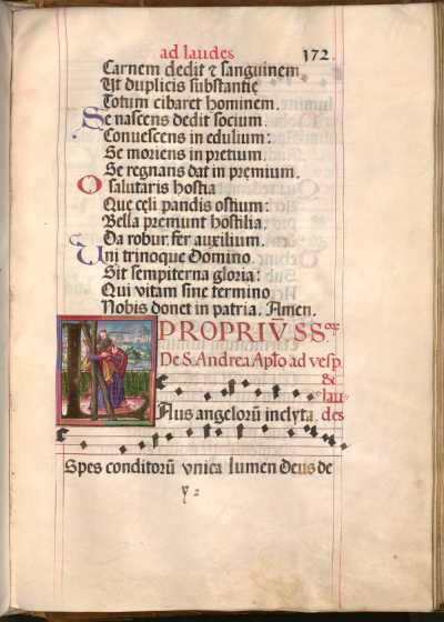 Historisierte Initiale L(aus angelorum): Apostel ... uit