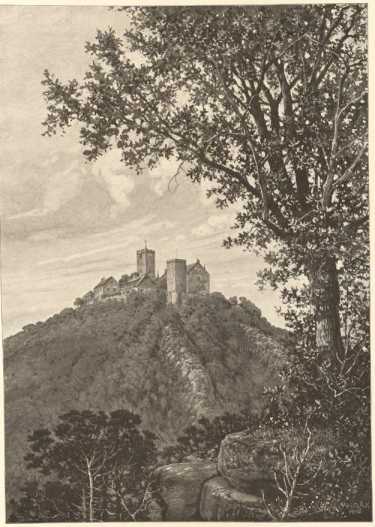 Tafel 2:Die Wartburg. Ansicht von Südwe...
