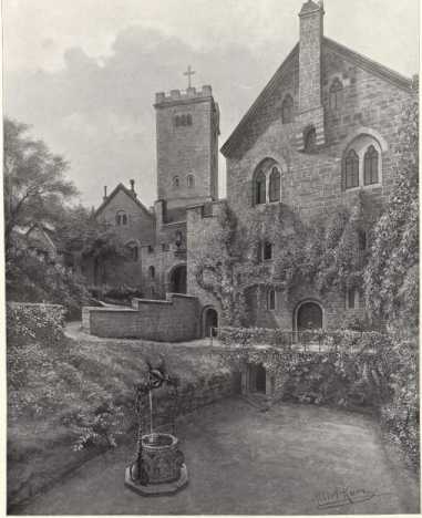 Tafel 6:Der Vorhof der Wartburg. Ansicht...