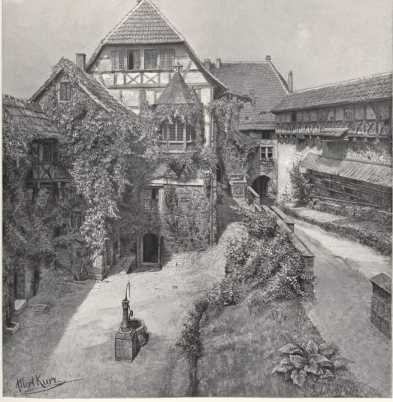 Tafel 49:Der Vorhof der Wartburg. Ansich...