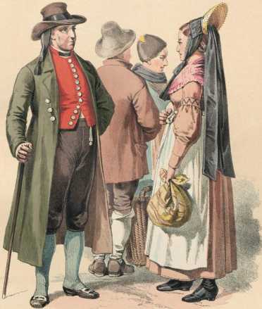 Tafel 54:Volkstrachten aus Schwaben.
