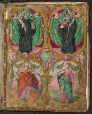 Miniatur mit vier Figuren uit