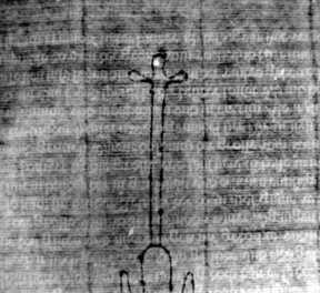 Bl. 50: Wasserzeichen: langstieliges Kreuz ... aus